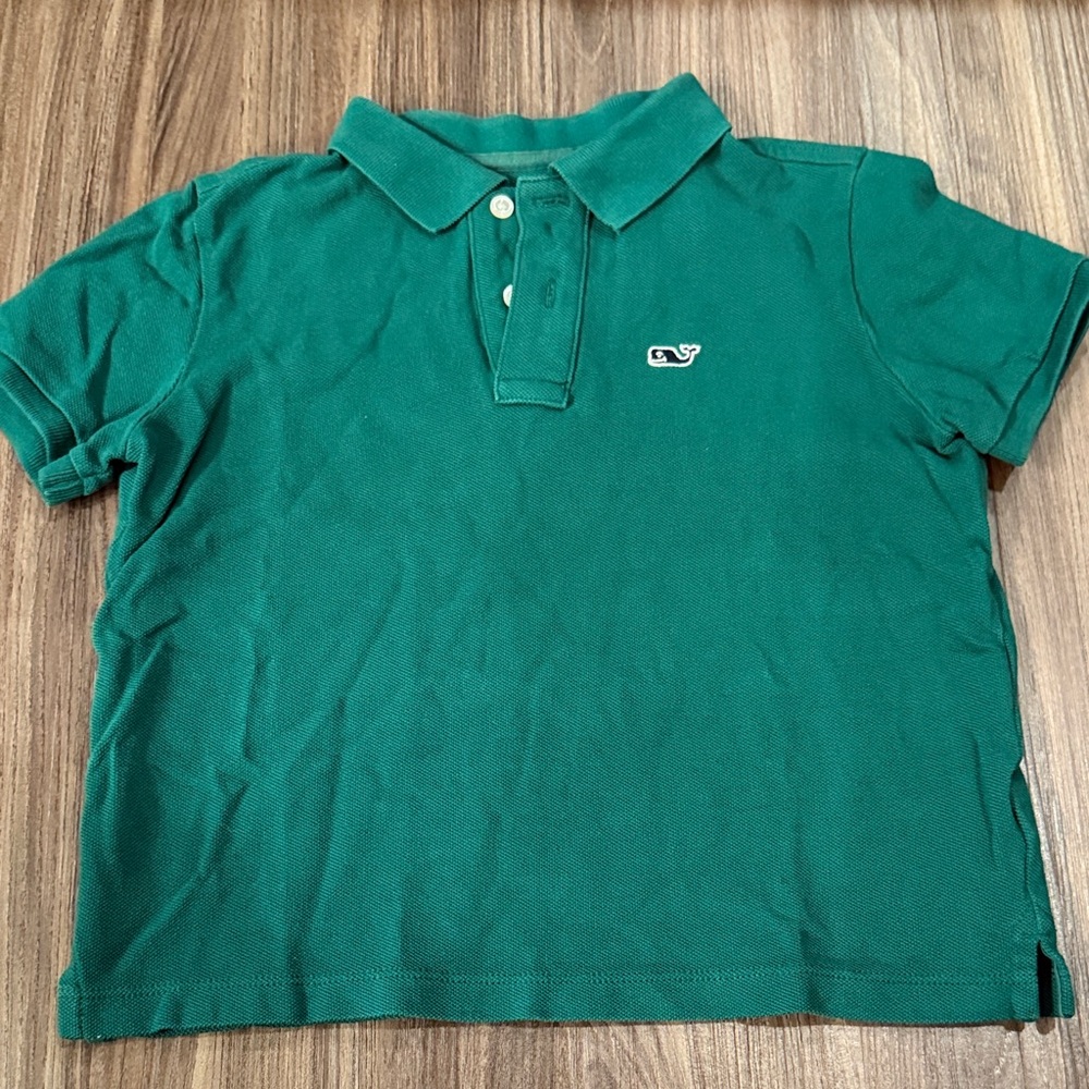 Boys Hunter Green Vineyard Vines Heritage Polo Shirt Size 6